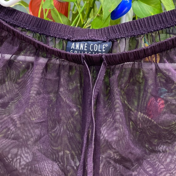 New Anne Cole Sheer Mesh Purple Swimsuit Cover-up Beach Pants Women's Size M; - Picture 4 of 6